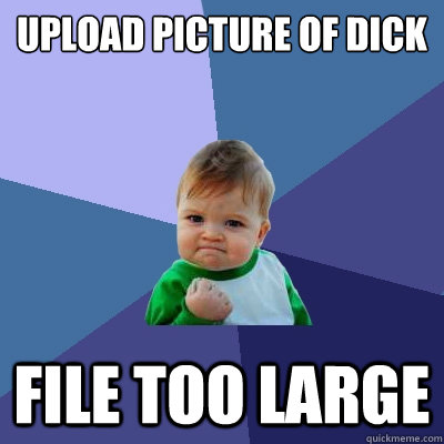 Upload picture of dick file too large  Success Kid