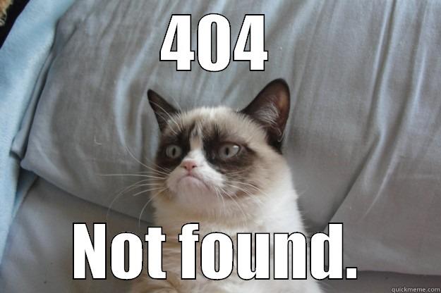 404 NOT FOUND. Grumpy Cat