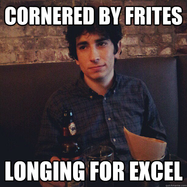 cornered by frites longing for excel  