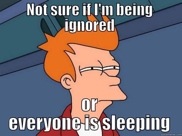 NOT SURE IF I'M BEING IGNORED OR EVERYONE IS SLEEPING Futurama Fry