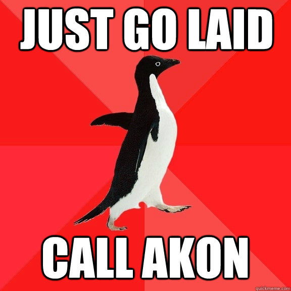 just go laid call akon  Socially Awesome Penguin