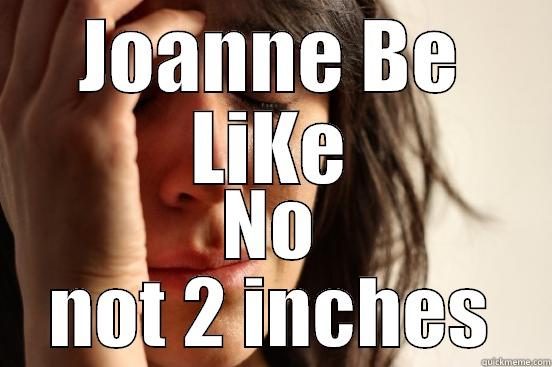 Joanne's heartache - JOANNE BE LIKE NO NOT 2 INCHES First World Problems