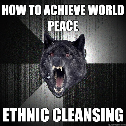 HOW TO achieve world peace ETHNIC CLEANSING   Insanity Wolf