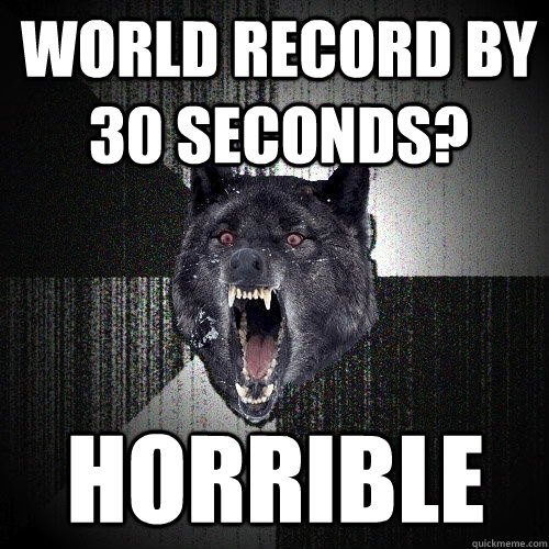 WORLD RECORD BY 30 SECONDS? HORRIBLE - WORLD RECORD BY 30 SECONDS? HORRIBLE  Insanity Wolf