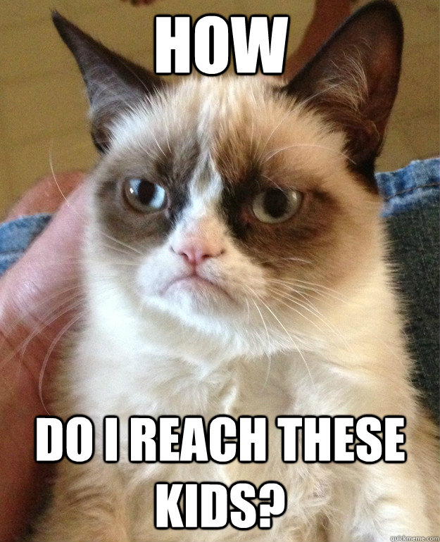 How Do I reach these kids?  Grumpy Cat