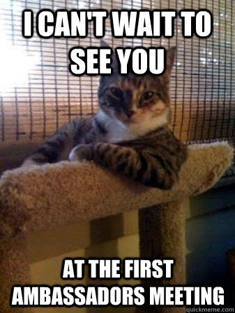 I can't wait to see you  at the first ambassadors meeting - I can't wait to see you  at the first ambassadors meeting  The Most Interesting Cat in the World