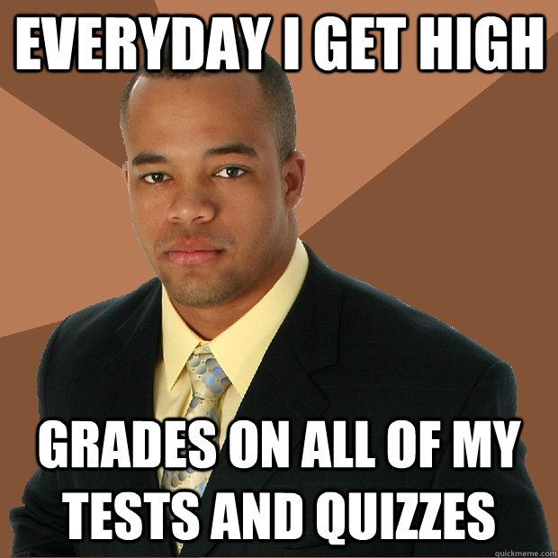 Everyday I get high grades on all of my tests and quizzes  Successful Black Man