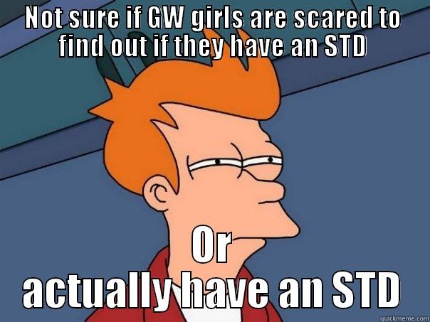 NOT SURE IF GW GIRLS ARE SCARED TO FIND OUT IF THEY HAVE AN STD OR ACTUALLY HAVE AN STD Futurama Fry