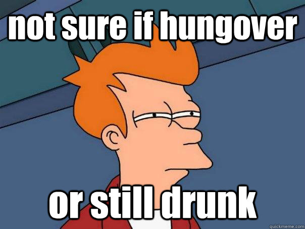 not sure if hungover or still drunk  Futurama Fry