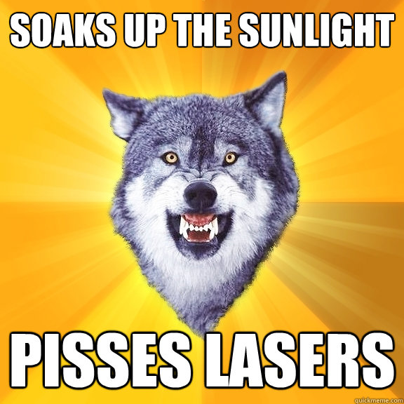 Soaks up the Sunlight Pisses Lasers  Courage Wolf