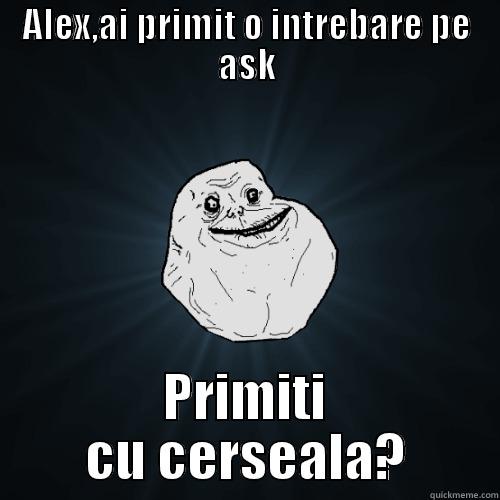 ALEX,AI PRIMIT O INTREBARE PE ASK PRIMITI CU CERSEALA? Forever Alone