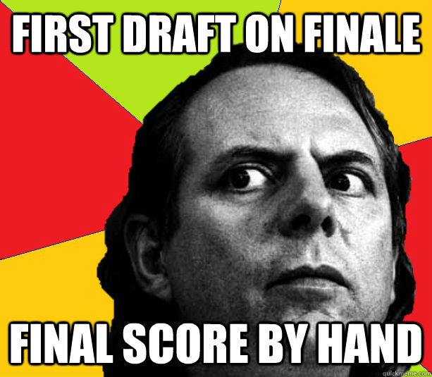 first draft on finale Final score by hand  