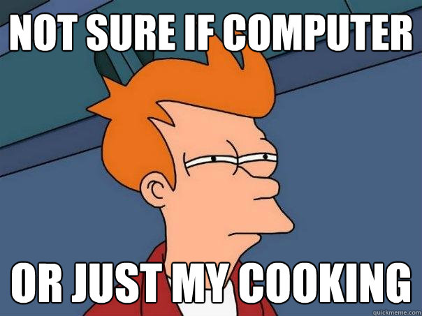 Not sure if computer or just my cooking - Not sure if computer or just my cooking  Futurama Fry