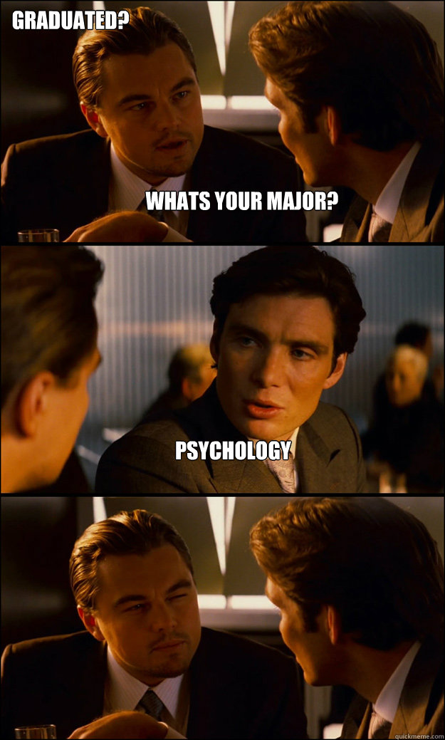 Whats your major? Psychology Graduated?  Inception