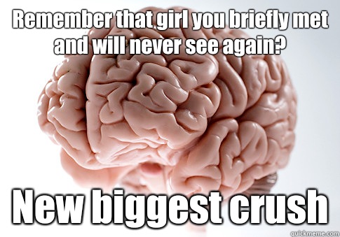 Remember that girl you briefly met and will never see again? New biggest crush  Scumbag Brain