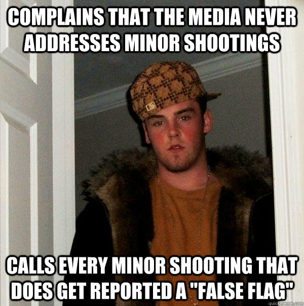 Complains that the media never addresses minor shootings Calls every minor shooting that does get reported a 