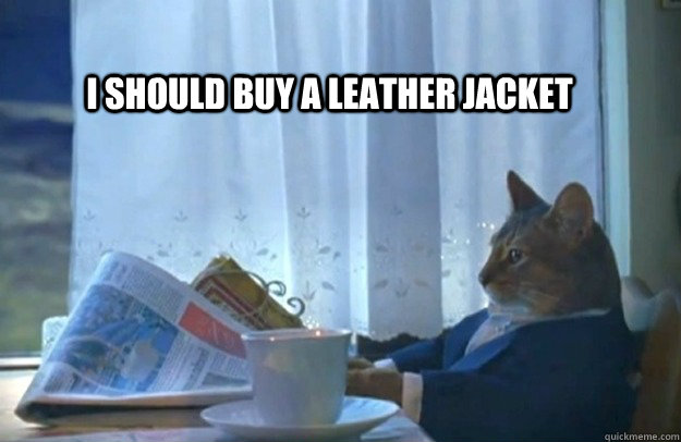 I should buy a leather jacket  Sophisticated Cat