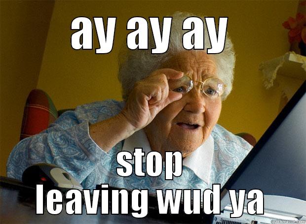 grandma angry - AY AY AY STOP LEAVING WUD YA Grandma finds the Internet