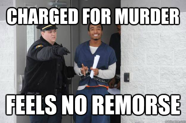 CHARGED FOR MURDER Feels no remorse  Ridiculously Photogenic Prisoner