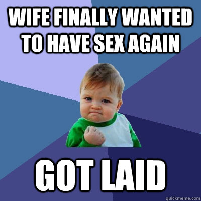 wife finally wanted to have sex again got laid  Success Kid