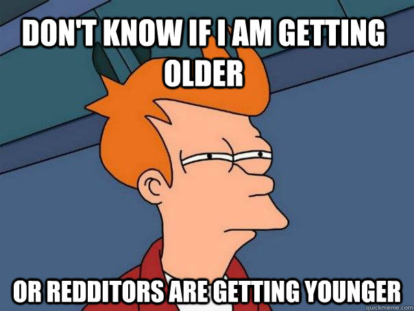 Don't know if i am getting older or redditors are getting younger  Futurama Fry