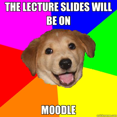 THE LECTURE SLIDES WILL BE ON MOODLE  Advice Dog