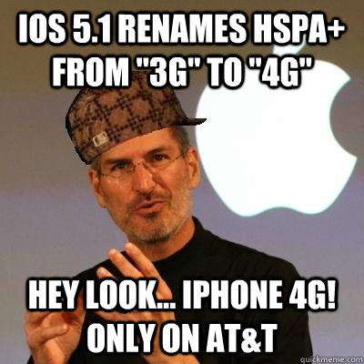 ios 5.1 renames HSPA+  from 