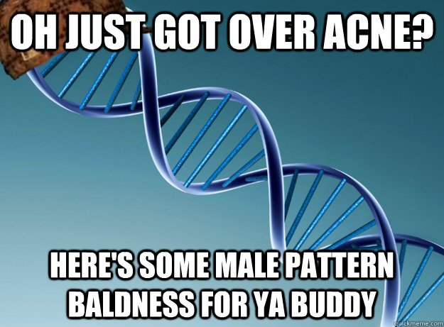 Oh just got over acne? here's some male pattern baldness for ya buddy  Scumbag Genetics