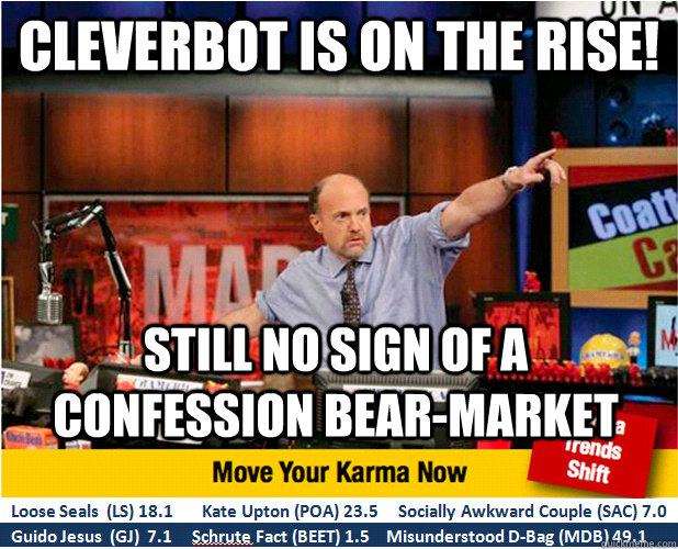 Cleverbot is on the rise! Still no sign of a confession bear-market  Jim Kramer with updated ticker