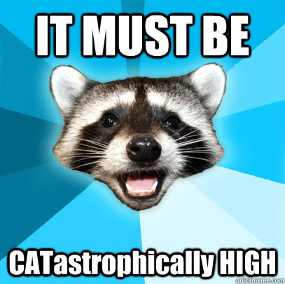 IT MUST BE CATastrophically HIGH - IT MUST BE CATastrophically HIGH  Lame Pun Coon