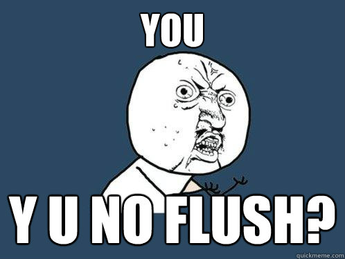 YOU Y U NO FLUSH?  Y U No