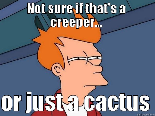 NOT SURE IF THAT'S A CREEPER...  OR JUST A CACTUS Futurama Fry