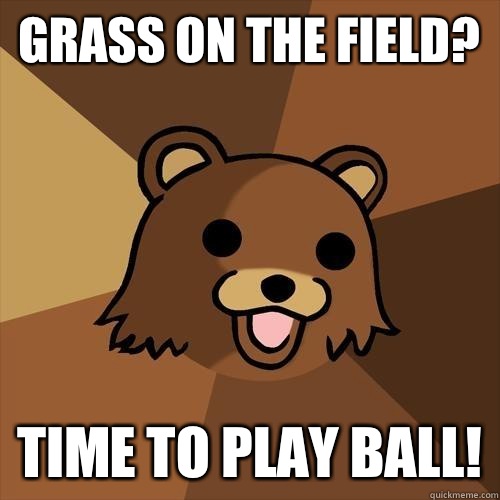 Grass on the field? TIME TO PLAY BALL!  Pedobear