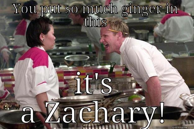 YOU PUT SO MUCH GINGER IN THIS IT'S A ZACHARY! Gordon Ramsay