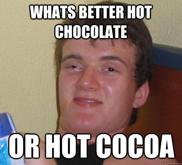 Whats better Hot Chocolate  or Hot Cocoa  10 Guy