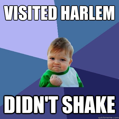 visited harlem didn't shake  Success Kid