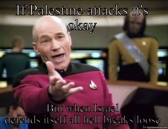 IF PALESTINE ATTACKS IT'S OKAY BUT WHEN ISRAEL DEFENDS ITSELF ALL HELL BREAKS LOOSE Annoyed Picard HD