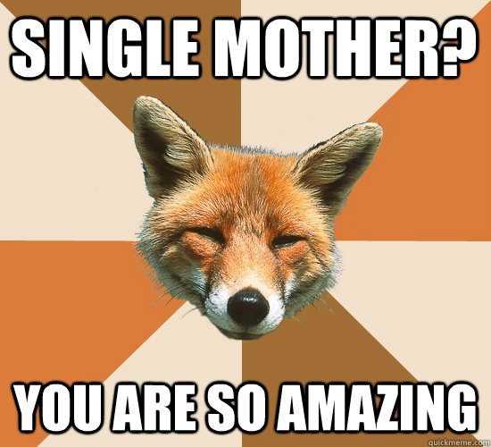 single mother? you are so amazing  Condescending Fox