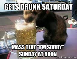 GETS DRUNK SATURDAY MASS TEXT 