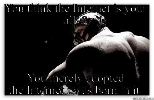 YOU THINK THE INTERNET IS YOUR ALLY? YOU MERELY ADOPTED THE INTERNET I WAS BORN IN IT  Misc