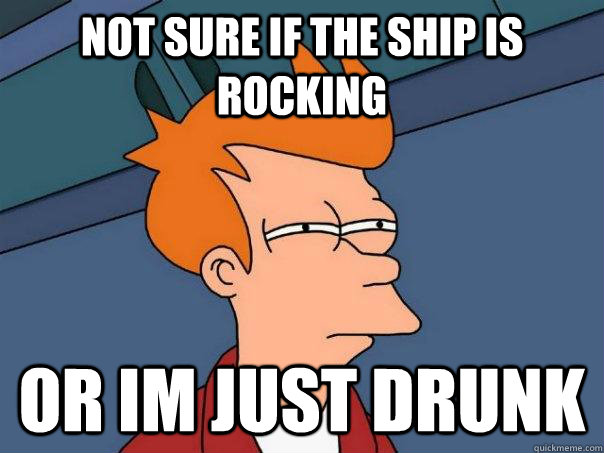 Not sure if the ship is rocking or im just drunk  Futurama Fry