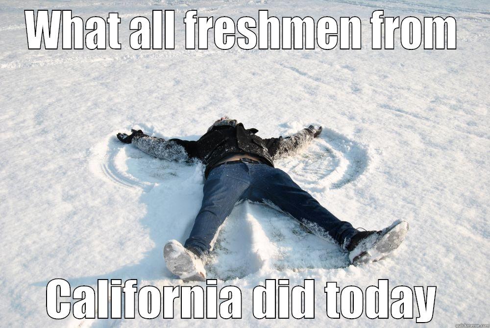 California Students - WHAT ALL FRESHMEN FROM CALIFORNIA DID TODAY Misc