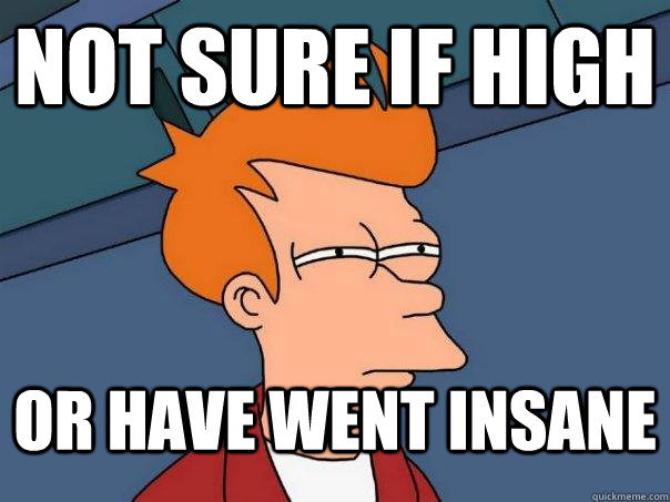 Not sure if high or have went insane   Futurama Fry