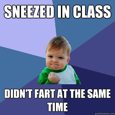 Sneezed in class didn't fart at the same time - Sneezed in class didn't fart at the same time  Success Kid