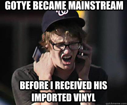 Gotye became mainstream before i received his imported vinyl  Sad Hipster