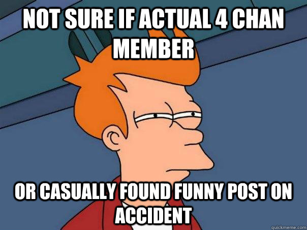 NOT SURE IF ACTUAL 4 CHAN MEMBER OR casually found funny post on accident - NOT SURE IF ACTUAL 4 CHAN MEMBER OR casually found funny post on accident  Futurama Fry