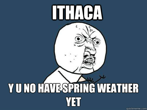 Ithaca y u no have spring weather yet  Y U No