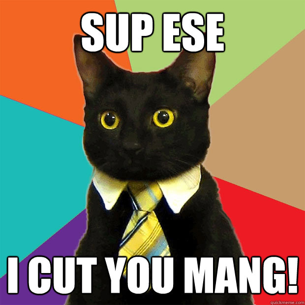 sup ese I cut you mang!  Business Cat