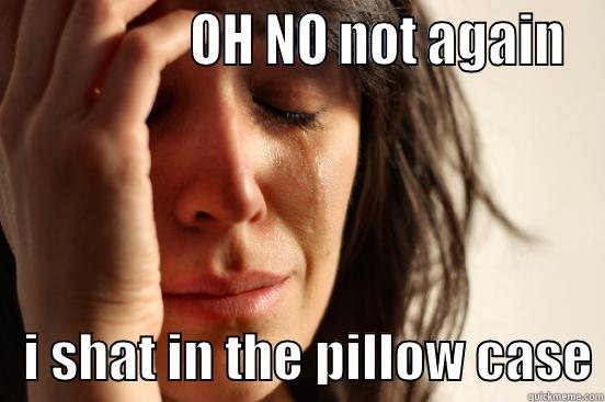                 OH NO NOT AGAIN    I SHAT IN THE PILLOW CASE First World Problems