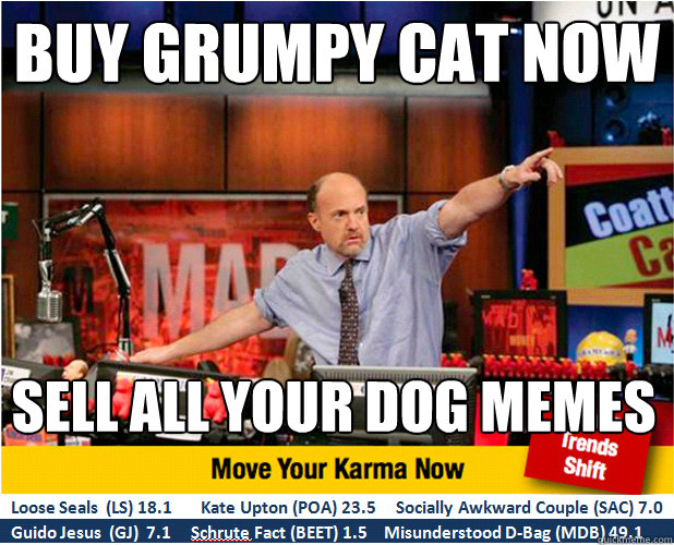 buy grumpy cat now sell all your dog memes  Jim Kramer with updated ticker